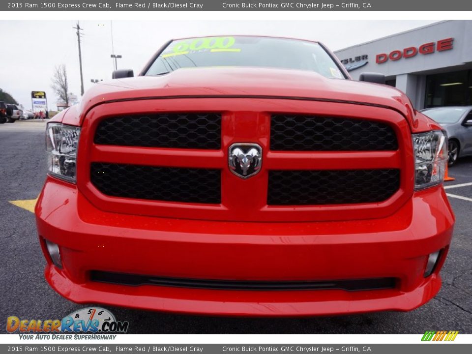 2015 Ram 1500 Express Crew Cab Flame Red / Black/Diesel Gray Photo #2