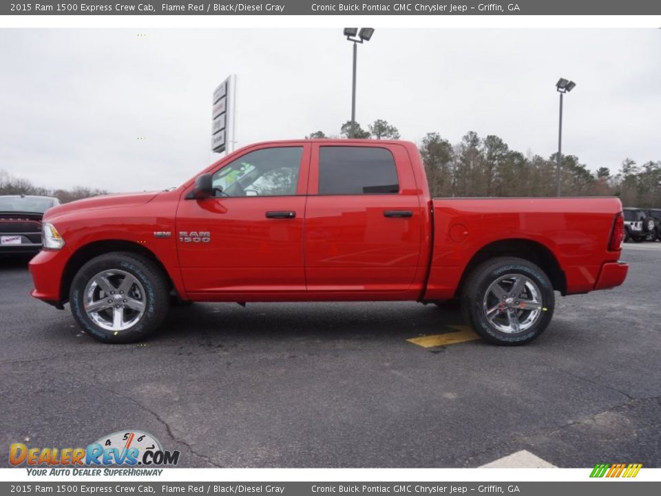 2015 Ram 1500 Express Crew Cab Flame Red / Black/Diesel Gray Photo #4