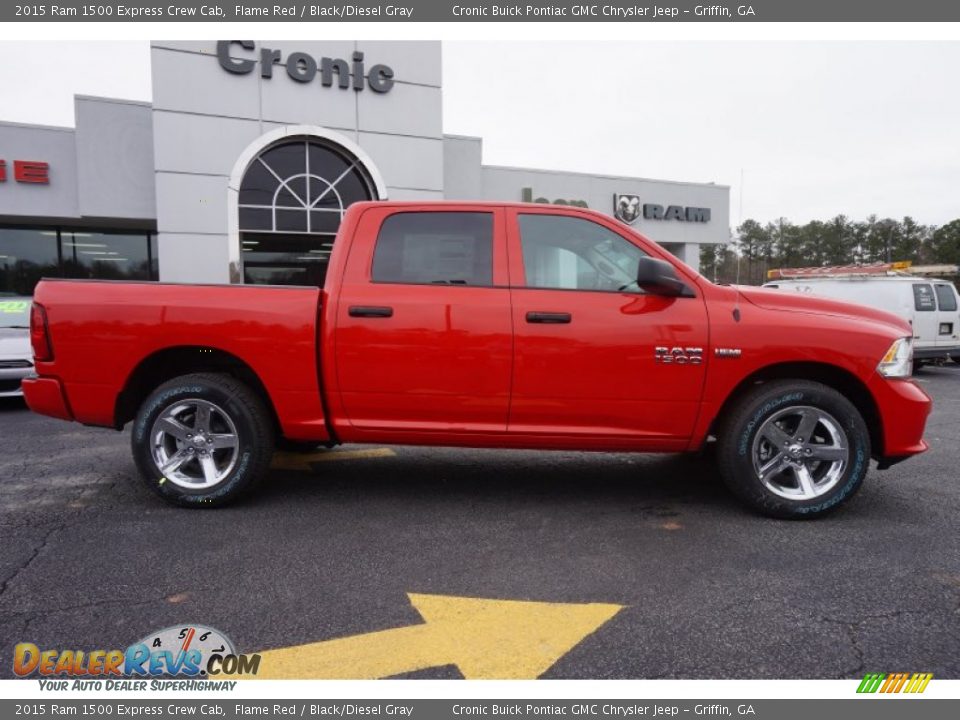 2015 Ram 1500 Express Crew Cab Flame Red / Black/Diesel Gray Photo #8
