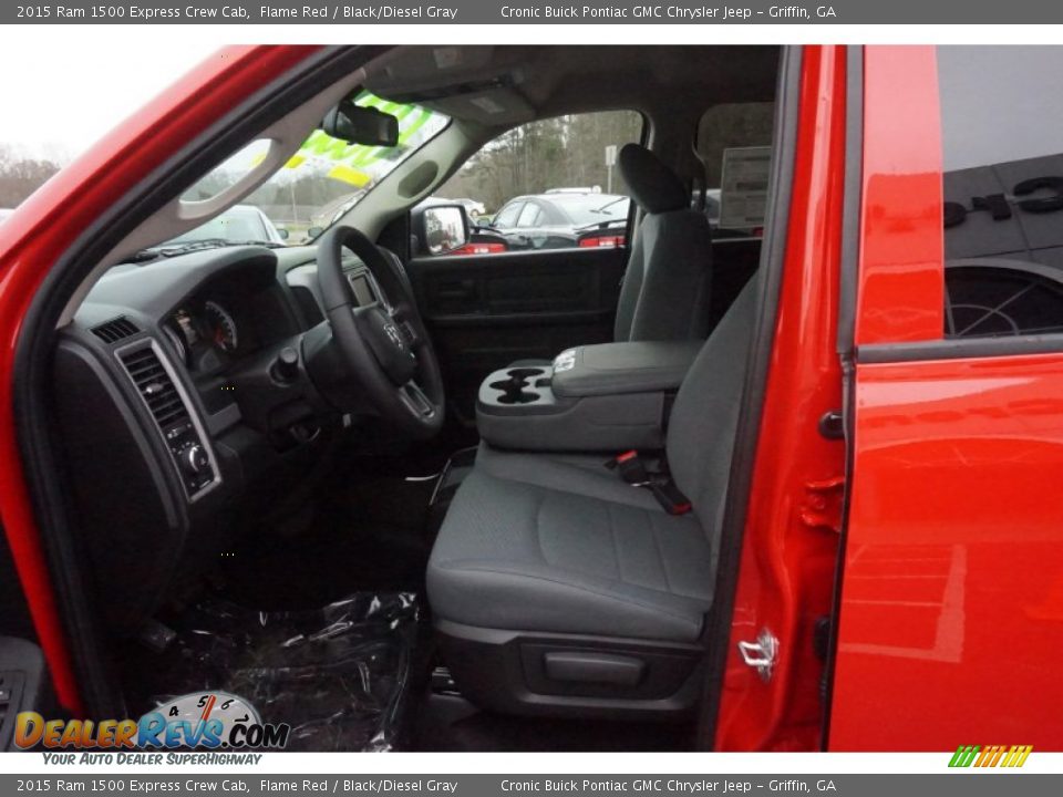 2015 Ram 1500 Express Crew Cab Flame Red / Black/Diesel Gray Photo #9