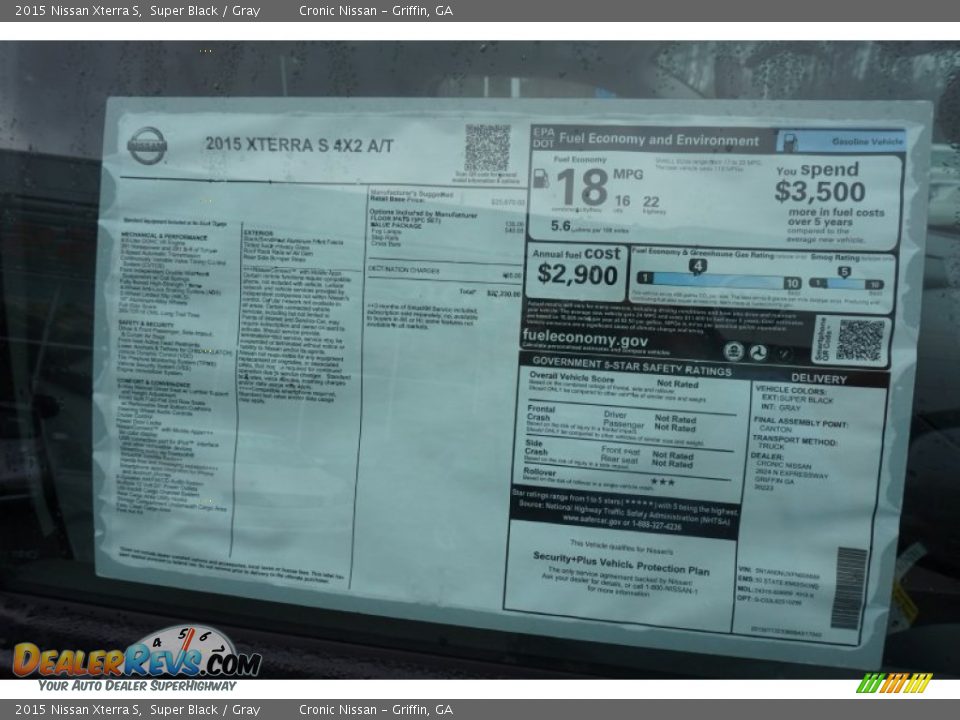 2015 Nissan Xterra S Window Sticker Photo #13