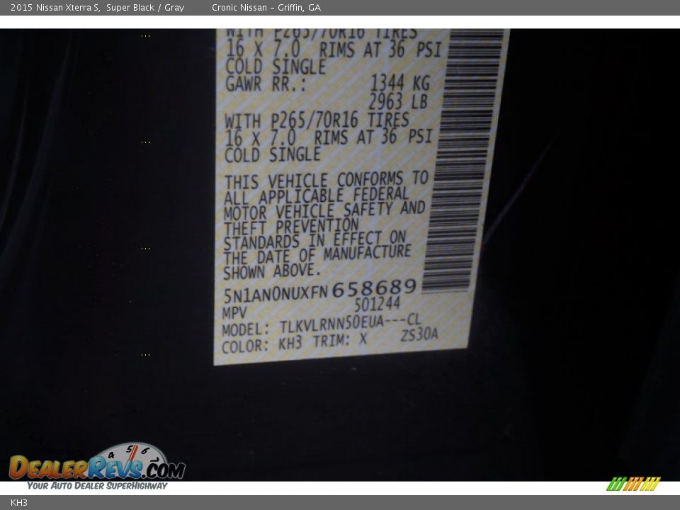 Nissan Color Code KH3 Super Black