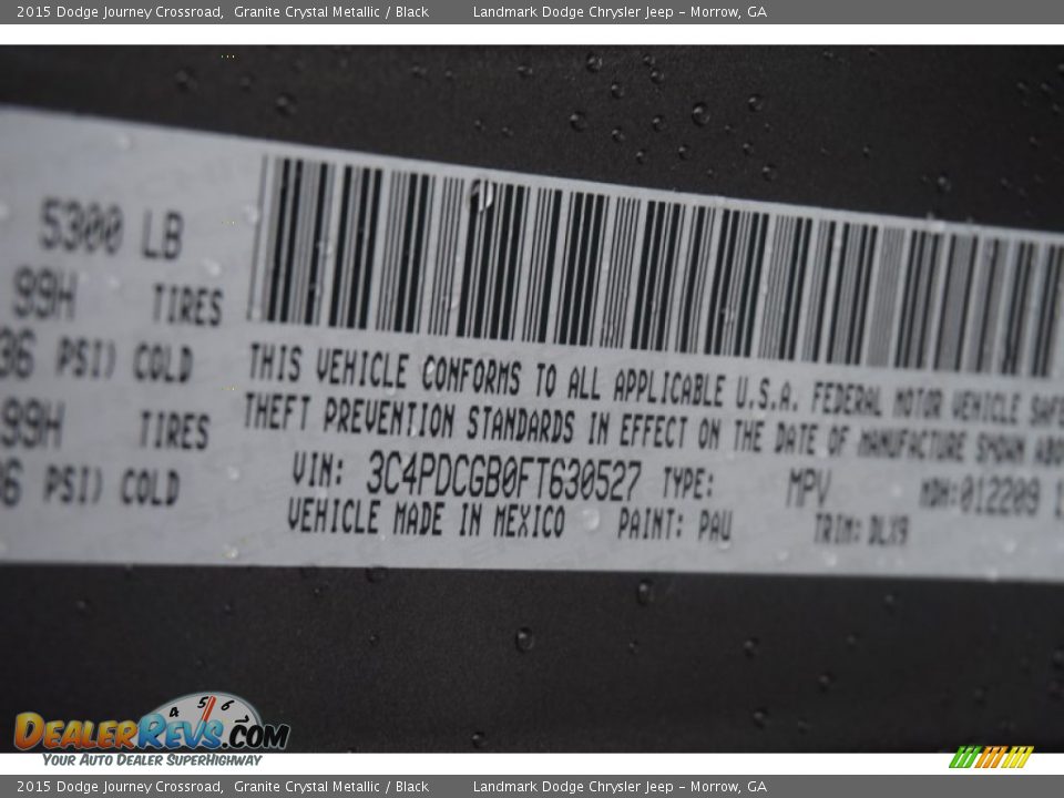 2015 Dodge Journey Crossroad Granite Crystal Metallic / Black Photo #9