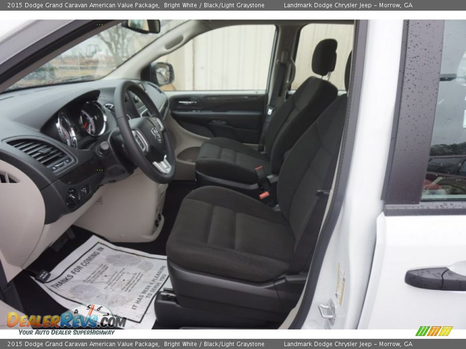 2015 Dodge Grand Caravan American Value Package Bright White / Black/Light Graystone Photo #6