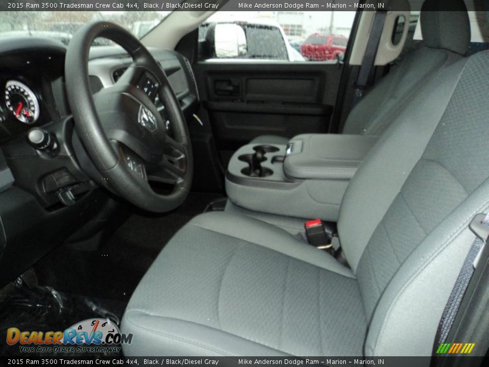 Black/Diesel Gray Interior - 2015 Ram 3500 Tradesman Crew Cab 4x4 Photo #5