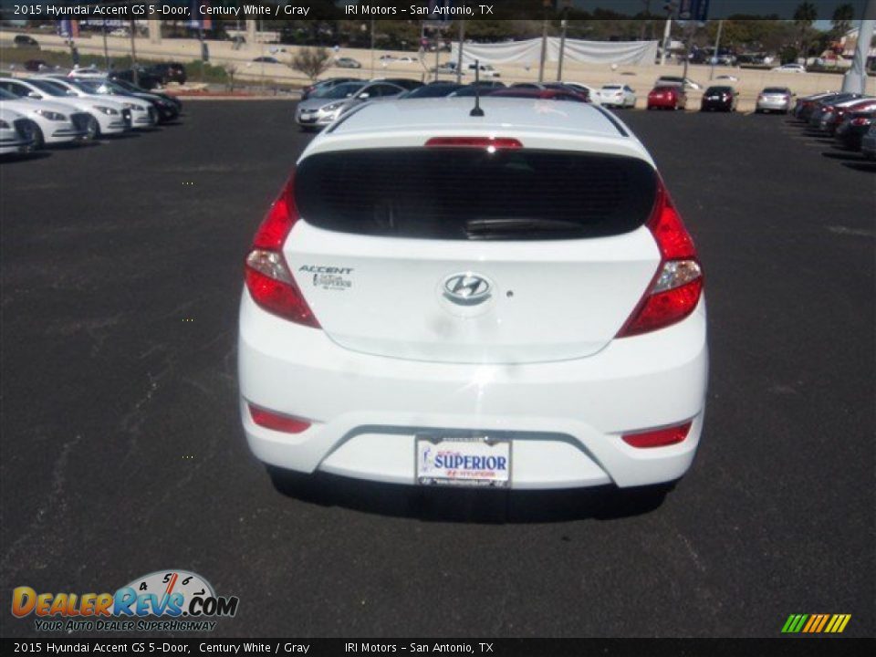 2015 Hyundai Accent GS 5-Door Century White / Gray Photo #6