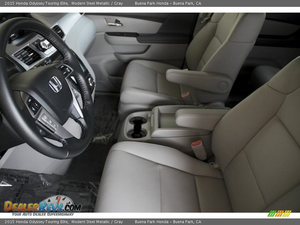 2015 Honda Odyssey Touring Elite Modern Steel Metallic / Gray Photo #13
