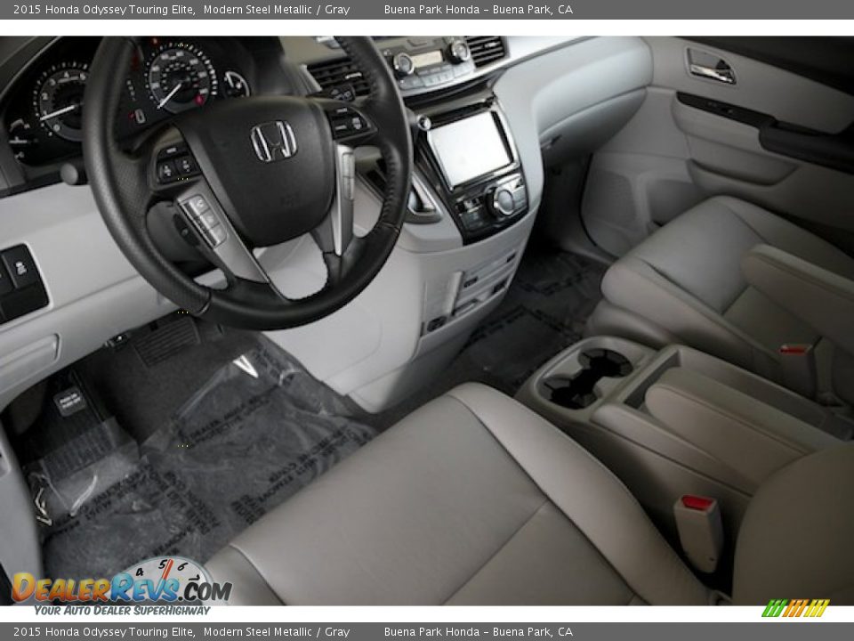 2015 Honda Odyssey Touring Elite Modern Steel Metallic / Gray Photo #14