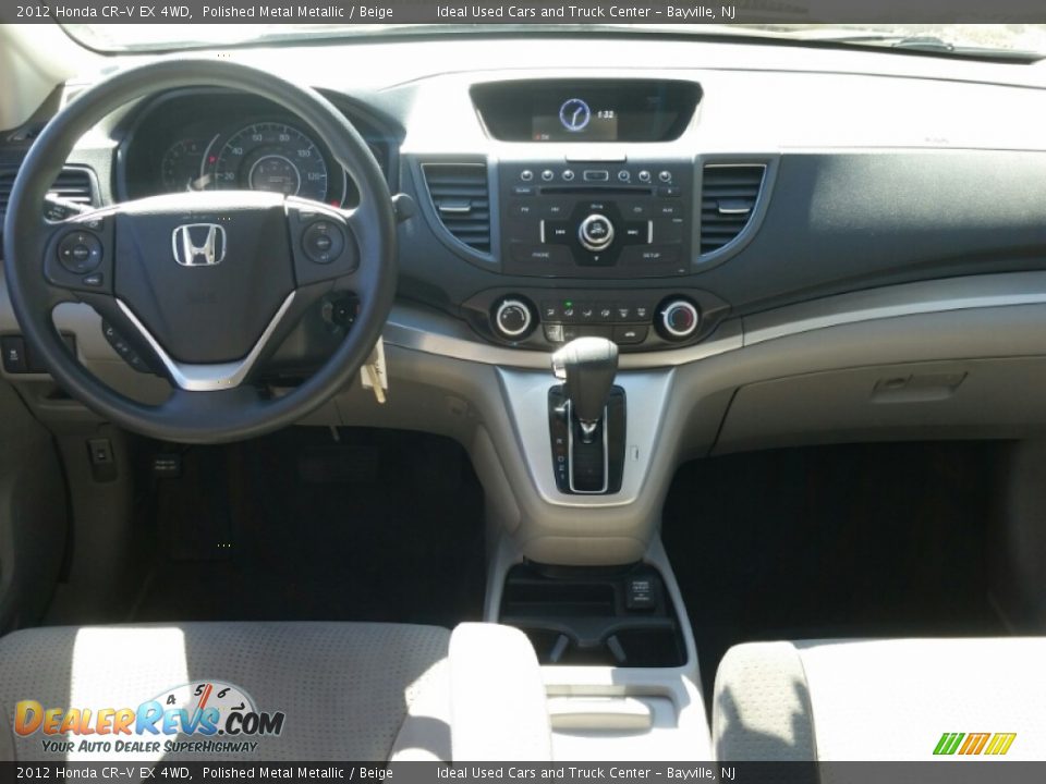 2012 Honda CR-V EX 4WD Polished Metal Metallic / Beige Photo #11