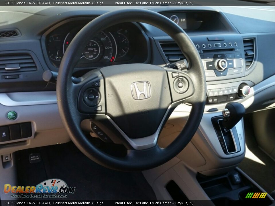 2012 Honda CR-V EX 4WD Polished Metal Metallic / Beige Photo #23