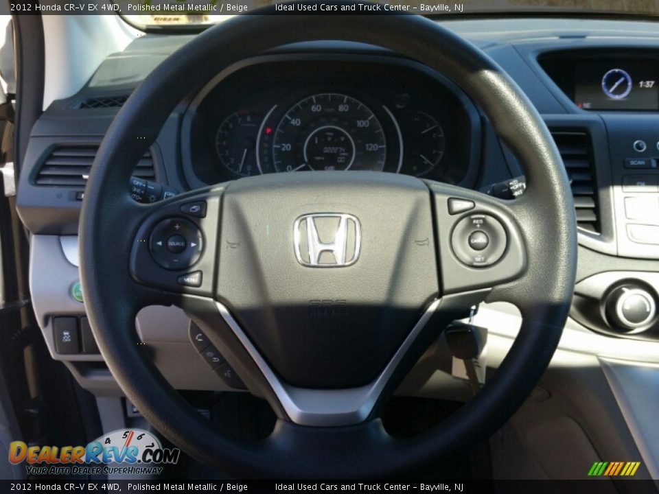 2012 Honda CR-V EX 4WD Polished Metal Metallic / Beige Photo #24