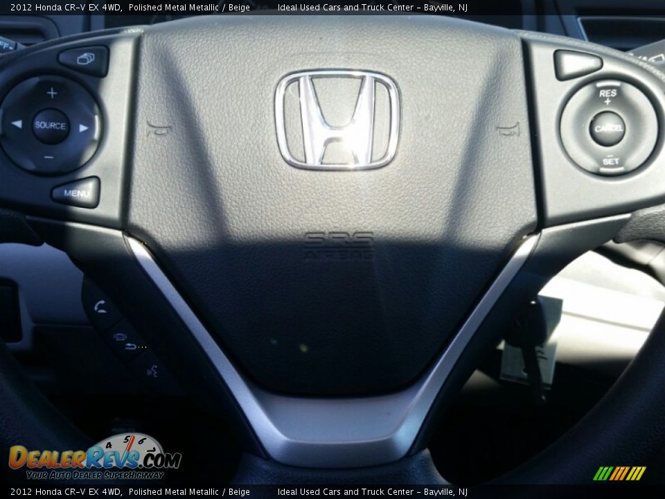 2012 Honda CR-V EX 4WD Polished Metal Metallic / Beige Photo #25
