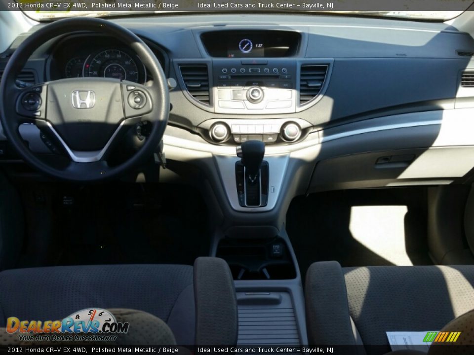 2012 Honda CR-V EX 4WD Polished Metal Metallic / Beige Photo #27