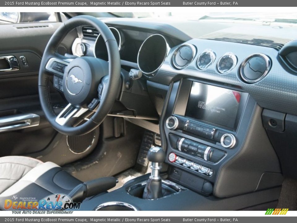 2015 Ford Mustang EcoBoost Premium Coupe Magnetic Metallic / Ebony Recaro Sport Seats Photo #4