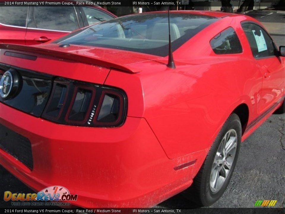 2014 Ford Mustang V6 Premium Coupe Race Red / Medium Stone Photo #3