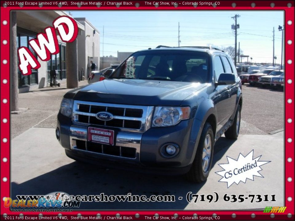 2011 Ford Escape Limited V6 4WD Steel Blue Metallic / Charcoal Black Photo #1