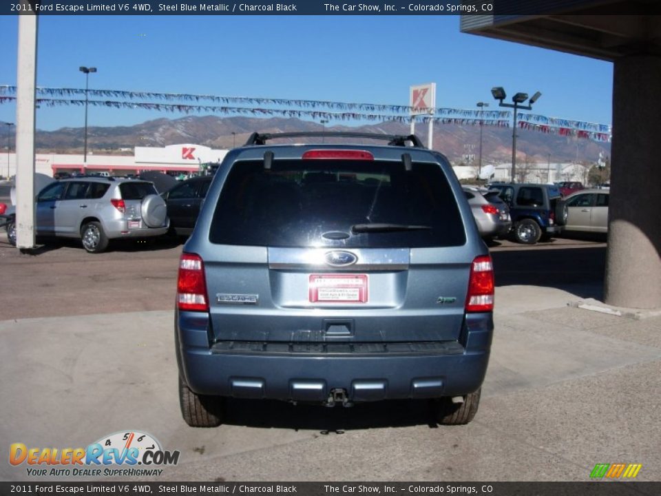 2011 Ford Escape Limited V6 4WD Steel Blue Metallic / Charcoal Black Photo #4