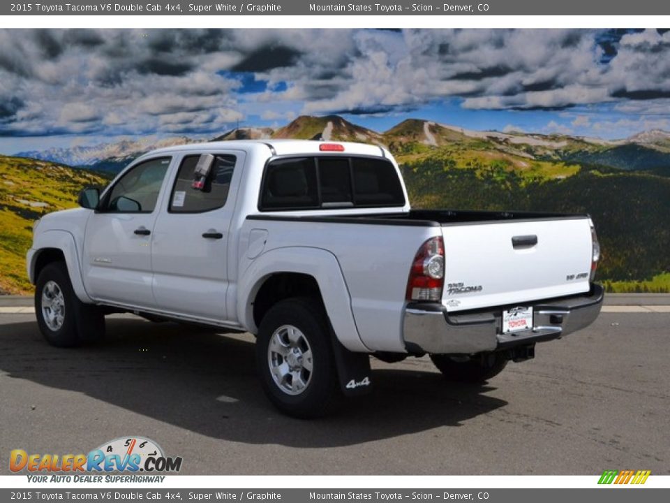 2015 Toyota Tacoma V6 Double Cab 4x4 Super White / Graphite Photo #3