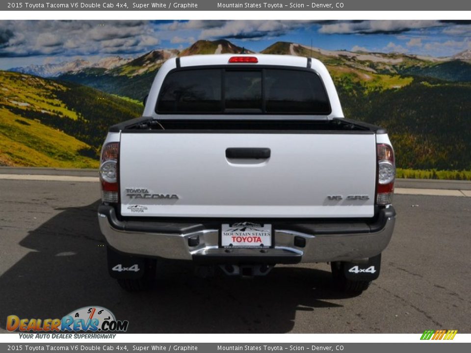 2015 Toyota Tacoma V6 Double Cab 4x4 Super White / Graphite Photo #4