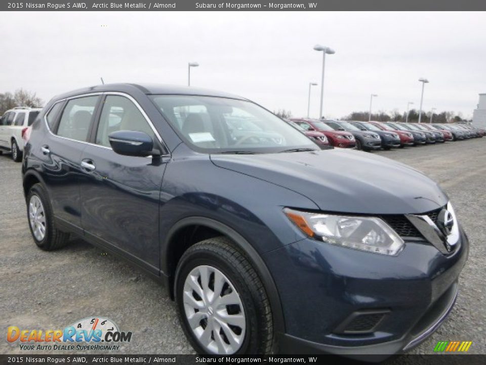2015 Nissan Rogue S AWD Arctic Blue Metallic / Almond Photo #1