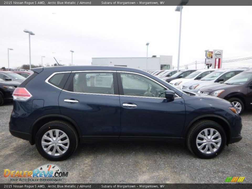 2015 Nissan Rogue S AWD Arctic Blue Metallic / Almond Photo #2