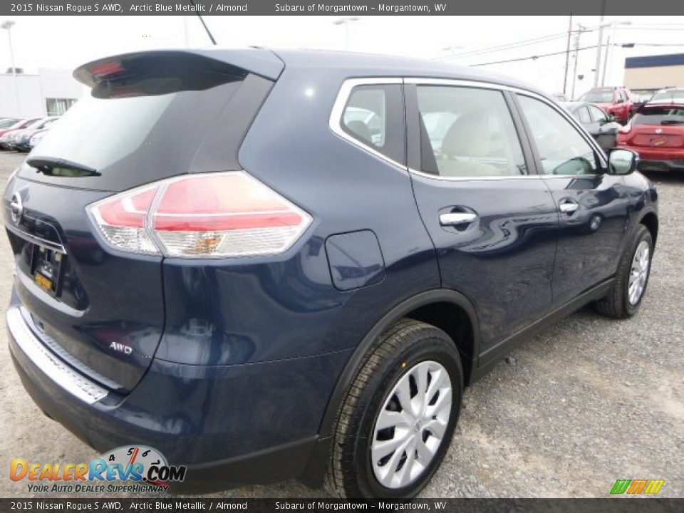 2015 Nissan Rogue S AWD Arctic Blue Metallic / Almond Photo #3