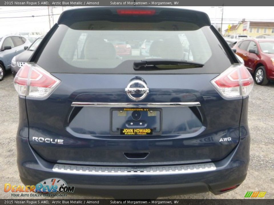 2015 Nissan Rogue S AWD Arctic Blue Metallic / Almond Photo #4