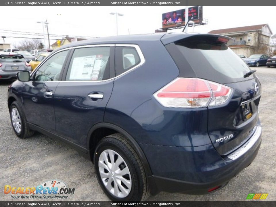 2015 Nissan Rogue S AWD Arctic Blue Metallic / Almond Photo #5