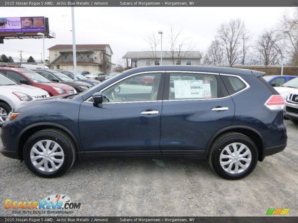 2015 Nissan Rogue S AWD Arctic Blue Metallic / Almond Photo #6