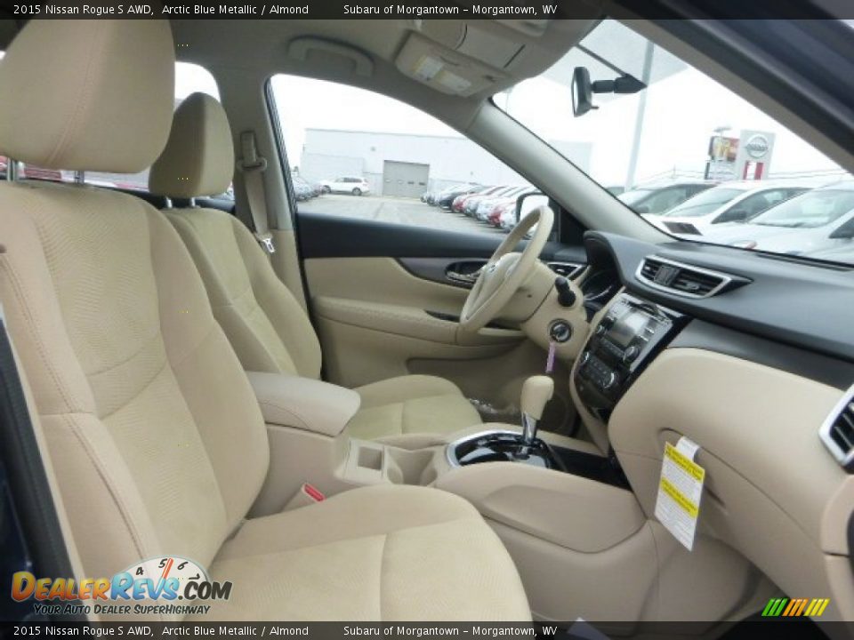 2015 Nissan Rogue S AWD Arctic Blue Metallic / Almond Photo #10