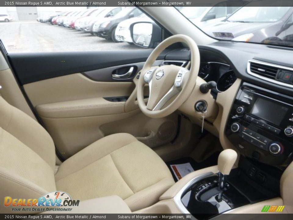 2015 Nissan Rogue S AWD Arctic Blue Metallic / Almond Photo #11