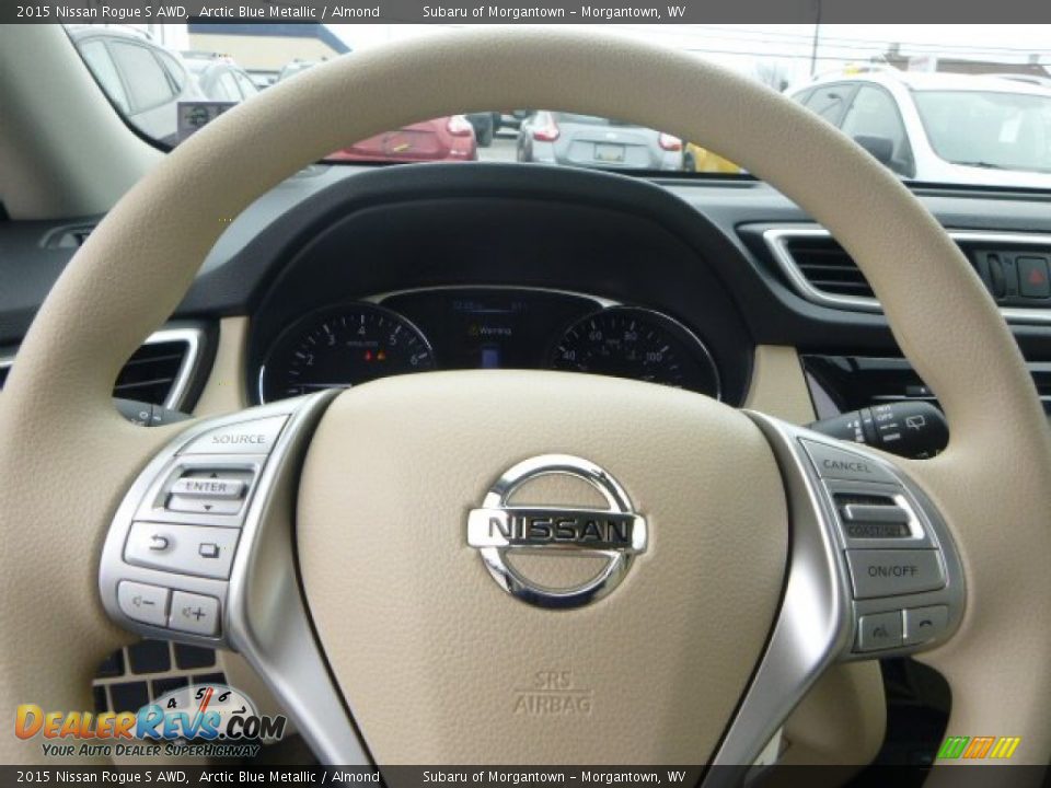 2015 Nissan Rogue S AWD Arctic Blue Metallic / Almond Photo #18