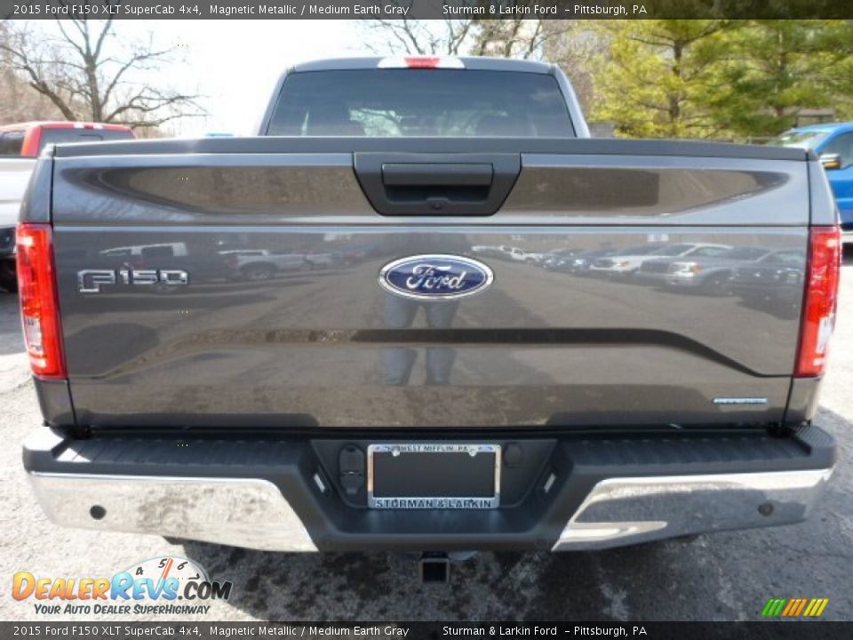2015 Ford F150 XLT SuperCab 4x4 Magnetic Metallic / Medium Earth Gray Photo #3