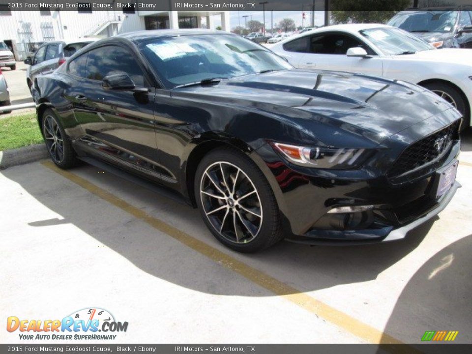2015 Ford Mustang EcoBoost Coupe Black / Ebony Photo #1