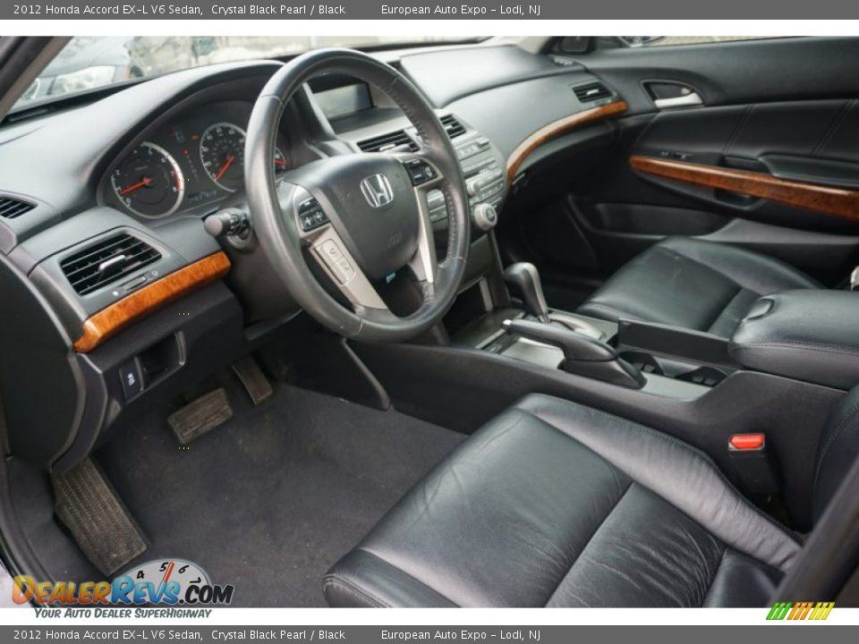 Black Interior - 2012 Honda Accord EX-L V6 Sedan Photo #5