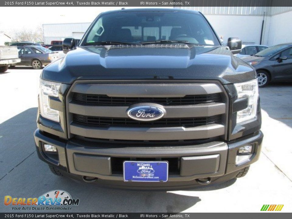 2015 Ford F150 Lariat SuperCrew 4x4 Tuxedo Black Metallic / Black Photo #6