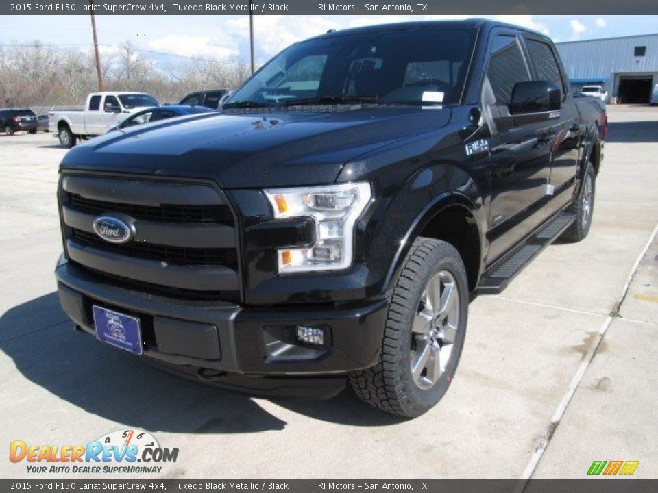 2015 Ford F150 Lariat SuperCrew 4x4 Tuxedo Black Metallic / Black Photo #7