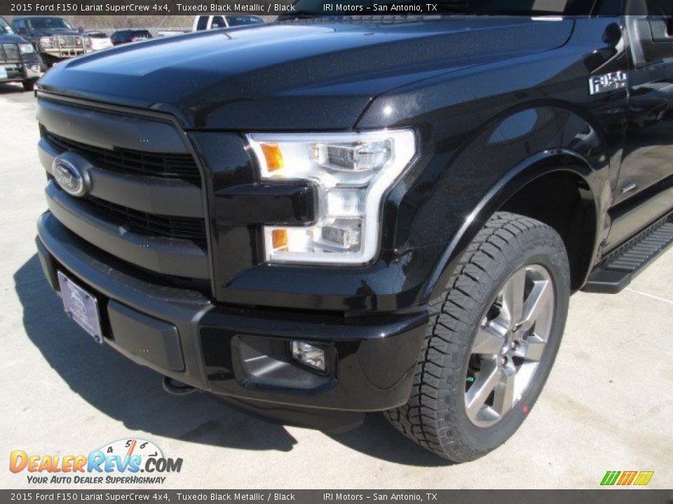 2015 Ford F150 Lariat SuperCrew 4x4 Tuxedo Black Metallic / Black Photo #8