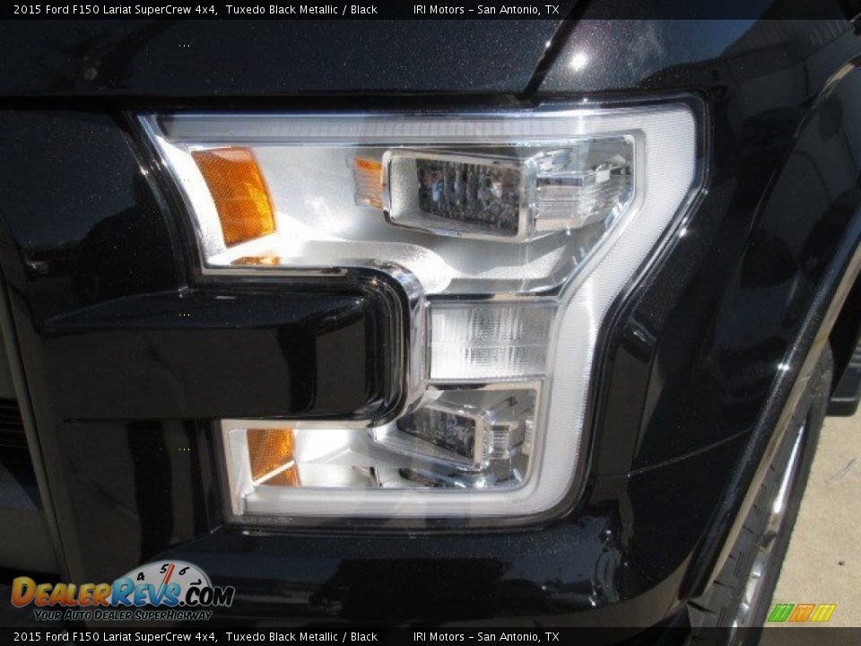 2015 Ford F150 Lariat SuperCrew 4x4 Tuxedo Black Metallic / Black Photo #9