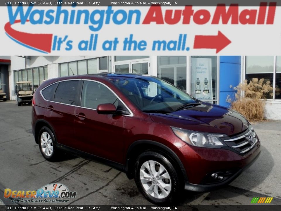 2013 Honda CR-V EX AWD Basque Red Pearl II / Gray Photo #1