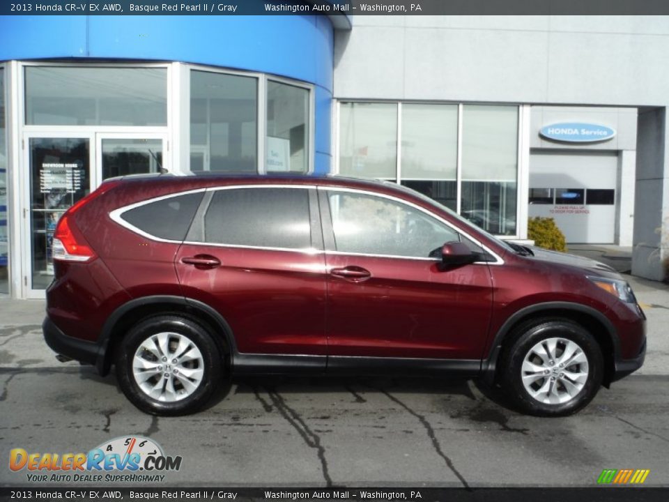 2013 Honda CR-V EX AWD Basque Red Pearl II / Gray Photo #3