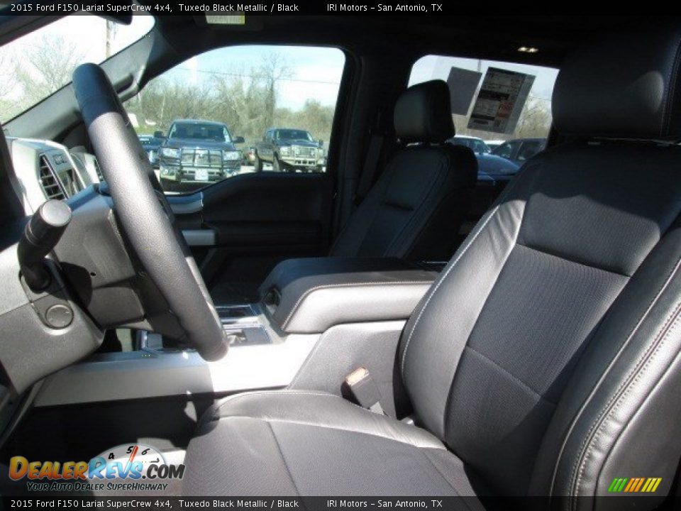 2015 Ford F150 Lariat SuperCrew 4x4 Tuxedo Black Metallic / Black Photo #31