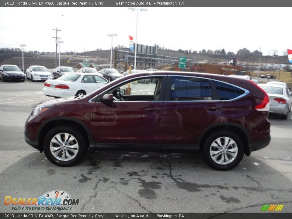2013 Honda CR-V EX AWD Basque Red Pearl II / Gray Photo #7