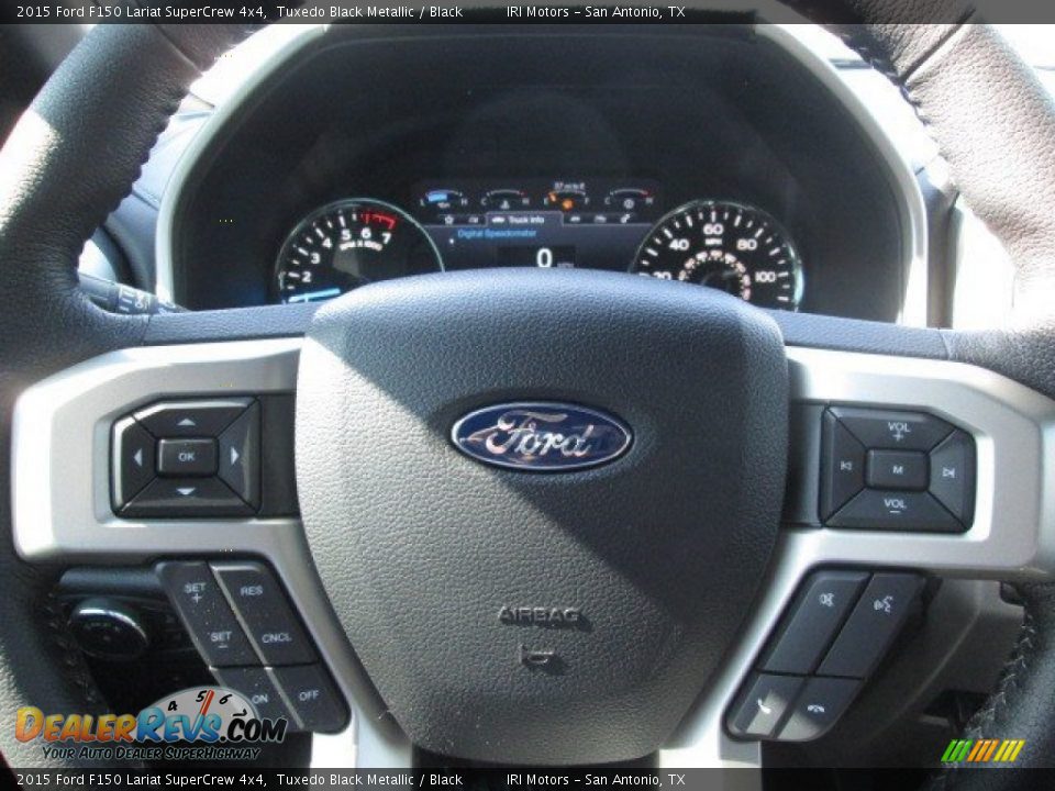 2015 Ford F150 Lariat SuperCrew 4x4 Tuxedo Black Metallic / Black Photo #35