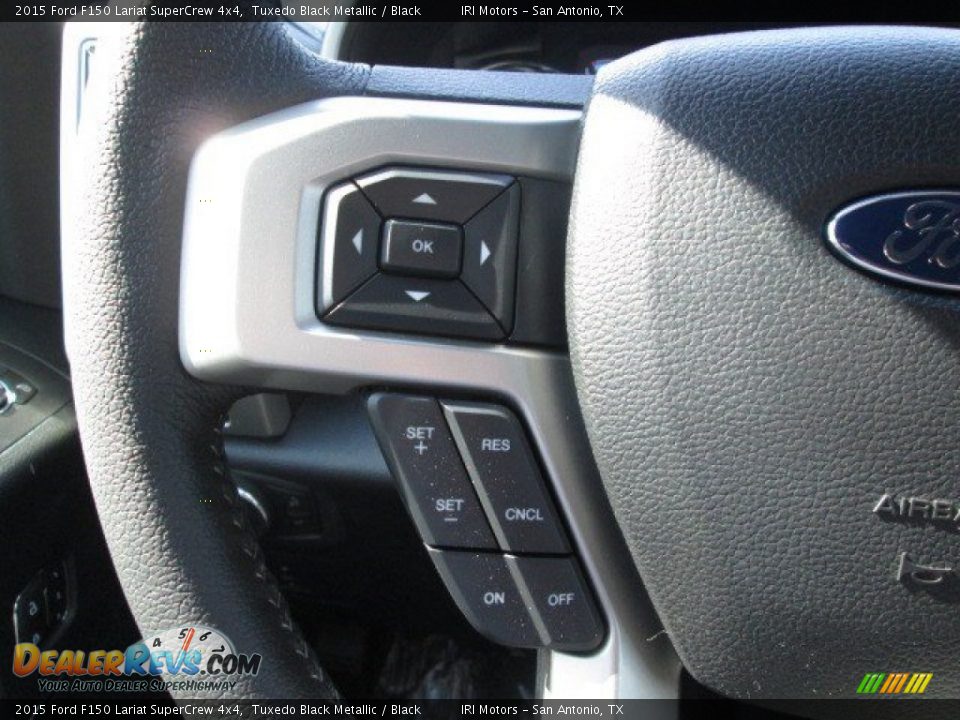 2015 Ford F150 Lariat SuperCrew 4x4 Tuxedo Black Metallic / Black Photo #36