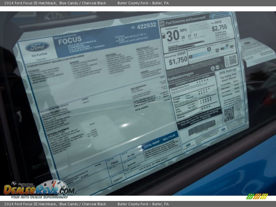 2014 Ford Focus SE Hatchback Blue Candy / Charcoal Black Photo #12