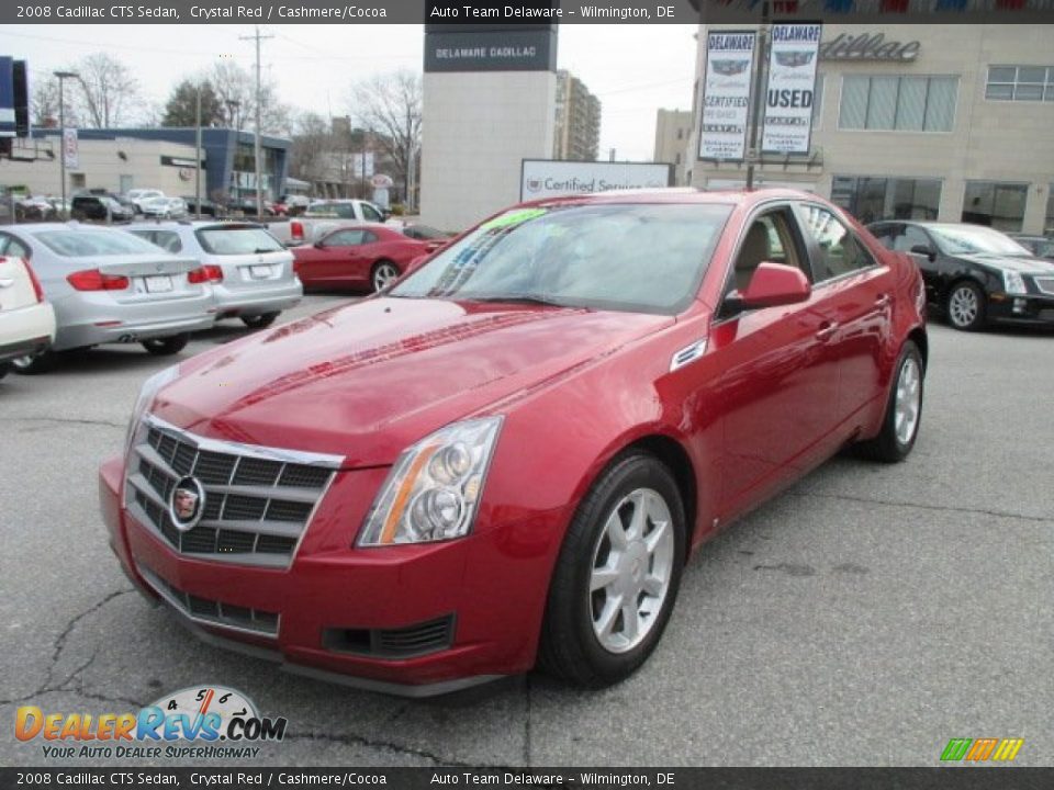2008 Cadillac CTS Sedan Crystal Red / Cashmere/Cocoa Photo #2