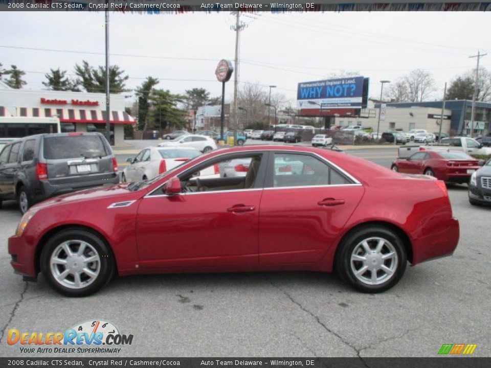 2008 Cadillac CTS Sedan Crystal Red / Cashmere/Cocoa Photo #3