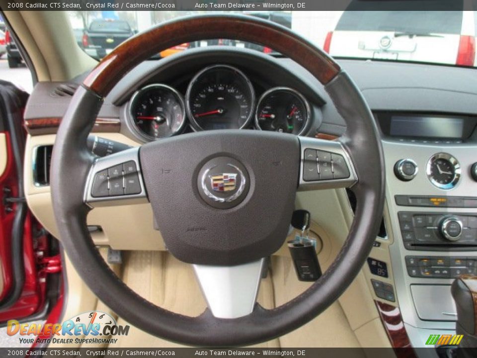 2008 Cadillac CTS Sedan Crystal Red / Cashmere/Cocoa Photo #12