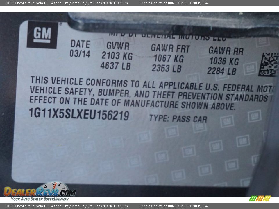 2014 Chevrolet Impala LS Ashen Gray Metallic / Jet Black/Dark Titanium Photo #21